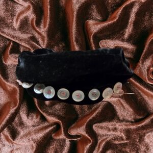 Vintage Velvet Women's Hat with Button Accents